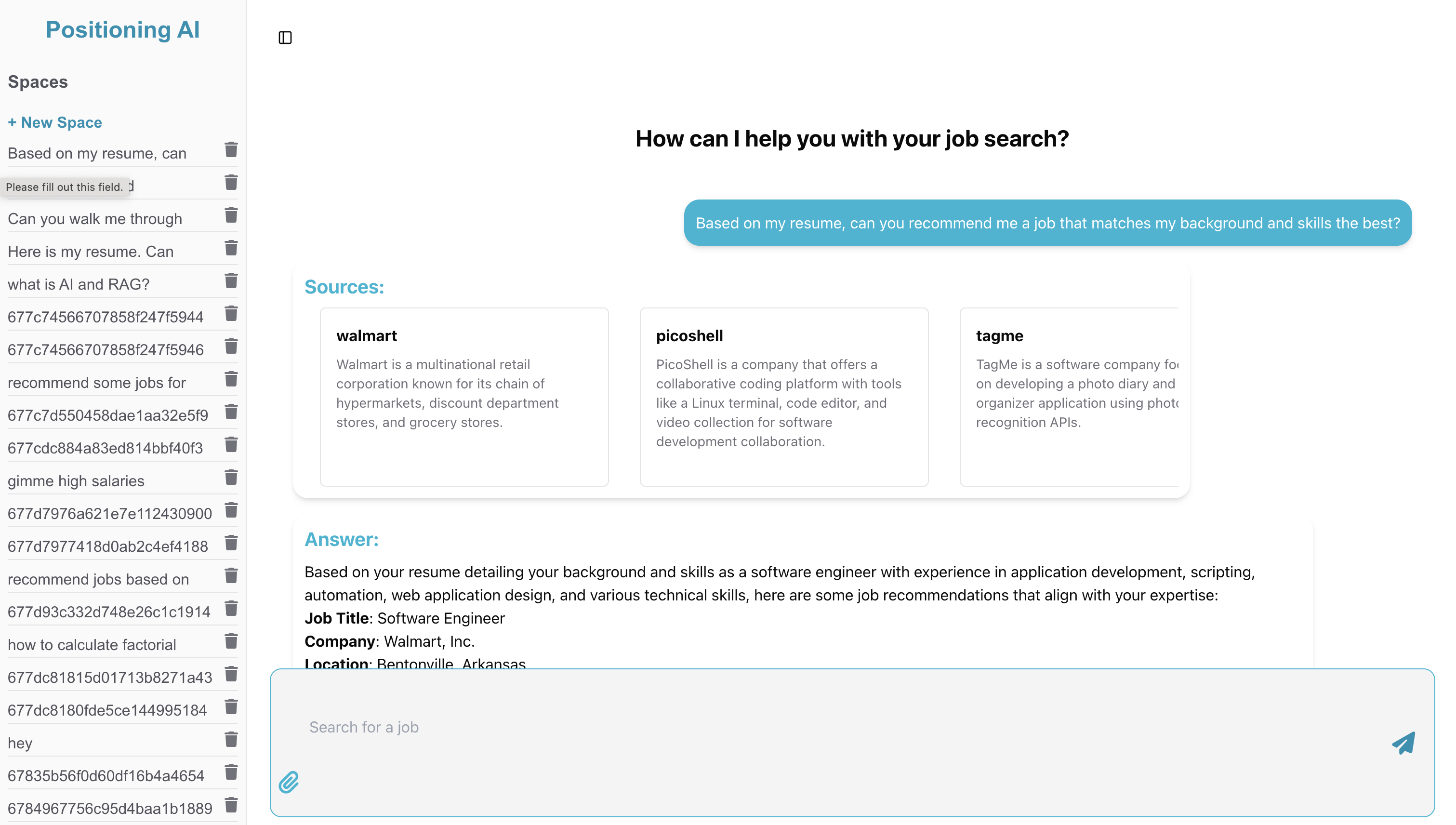 Positioning AI - AI Job Search Assistant